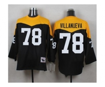 Mitchell And Ness 1967 Pittsburgh Steelers #78 Alejandro Villanueva Black Yelllow Throwback Mens Stitched NFL Jersey