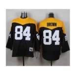 Mitchell And Ness 1967 Pittsburgh Steelers #84 Antonio Brown Black Yelllow Throwback Mens Stitched NFL Jersey