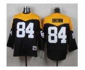 Mitchell And Ness 1967 Pittsburgh Steelers #84 Antonio Brown Black Yelllow Throwback Mens Stitched NFL Jersey