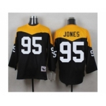 Mitchell And Ness 1967 Pittsburgh Steelers #95 Jarvis Jones Black Yelllow Throwback Mens Stitched NFL Jersey