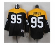 Mitchell And Ness 1967 Pittsburgh Steelers #95 Jarvis Jones Black Yelllow Throwback Mens Stitched NFL Jersey