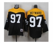 Mitchell And Ness 1967 Pittsburgh Steelers #97 Cameron Heyward Black Yelllow Throwback Mens Stitched NFL Jersey