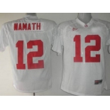 ncaa Alabama Crimson Tide #12 Namath White