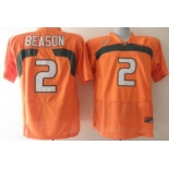 ncaa Miami Hurricanes #2 Jon Beason Orange[Beason]