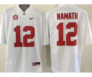 ncaa alabama crimson tide #12 namath white[2015 new]