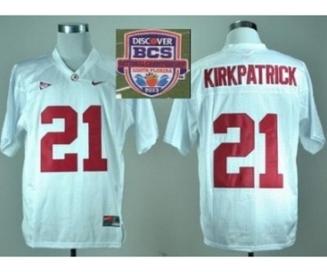 ncaa alabama crimson tide #21 kirkpatrick white[2013 bcs]