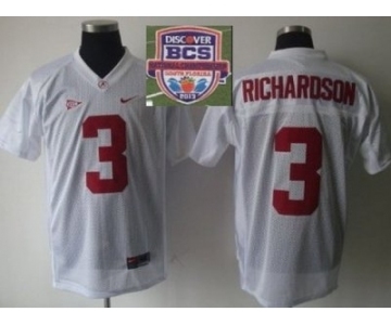 ncaa alabama crimson tide #3 richardson white[2013 bcs]