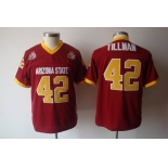 ncaa arizona state sun devils #42 tillman red