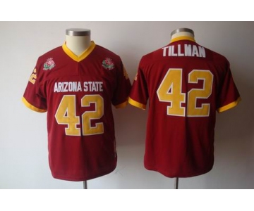 ncaa arizona state sun devils #42 tillman red