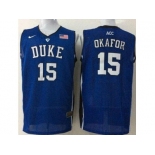 ncaa blue devils #15 jahlil okafor royal blue[ basketball]