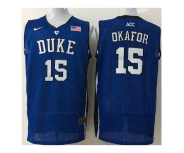 ncaa blue devils #15 jahlil okafor royal blue[ basketball]