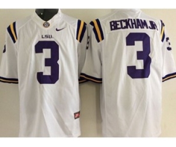 ncaa jerseys 2015 LSU tigers #3 beckham jr white