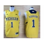 ncaa jerseys adidas michigan wolverines #1 glenn robinson yellow[big]