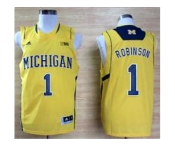 ncaa jerseys adidas michigan wolverines #1 glenn robinson yellow[big]