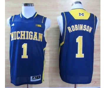 ncaa jerseys adidas michigan wolverines #1 robinson blue[big]