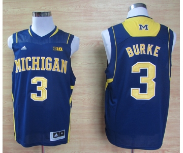 ncaa jerseys adidas michigan wolverines #3 trey burke blue[big]