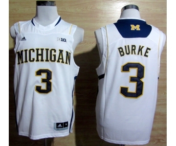 ncaa jerseys adidas michigan wolverines #3 trey burke white[big]