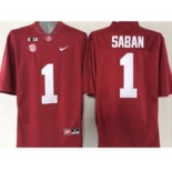 ncaa jerseys alabama crimson tide #1 saban red[2016]