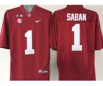 ncaa jerseys alabama crimson tide #1 saban red[2016]