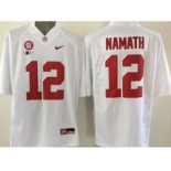 ncaa jerseys alabama crimson tide #12 namath white[2016]