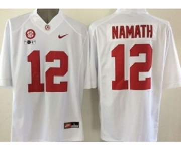 ncaa jerseys alabama crimson tide #12 namath white[2016]