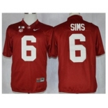 ncaa jerseys alabama crimson tide #6 blake sims red[2016]