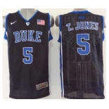 ncaa jerseys blue devils #5 t.jones black