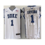 ncaa jerseys duke blue devils #1 irving white [new style]