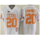 ncaa jerseys texas longhorns #20 campbell white