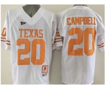 ncaa jerseys texas longhorns #20 campbell white