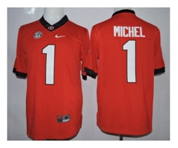 ncaa jerseys university of georgia #1 michel red