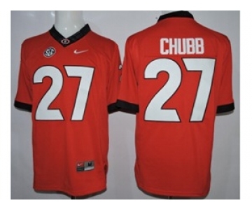 ncaa jerseys university of georgia #27 chubb red