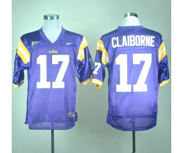 ncaa (lsu tigers) #17 claiborne purple