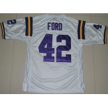 ncaa (lsu tigers) #42 michael ford white