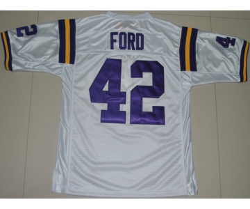 ncaa (lsu tigers) #42 michael ford white