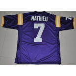 ncaa lsu tigers #7 tyrann mathieu purple