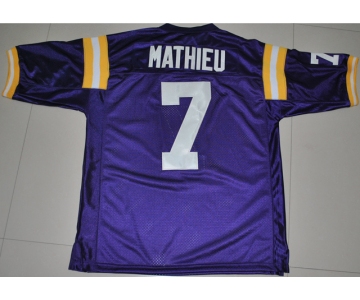 ncaa lsu tigers #7 tyrann mathieu purple