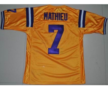 ncaa lsu tigers #7 tyrann mathieu yellow