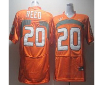 ncaa (miami hurricanes) #20 reed orange