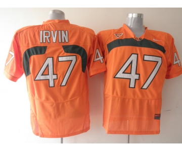 ncaa (miami hurricanes) #47 irvin orange