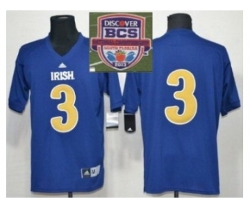 ncaa norte dame fighting irish #3 blue[2013 bcs]