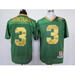 ncaa norte dame fighting irish #3 joe montana green