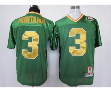 ncaa norte dame fighting irish #3 joe montana green