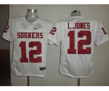 ncaa (oklahoma sooners) #12 l.jones white