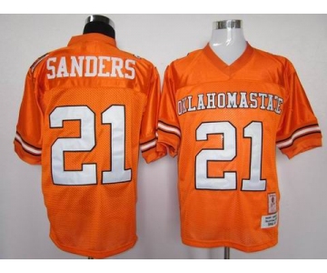 ncaa oklahoma state cowboys #21 barry sanders orange