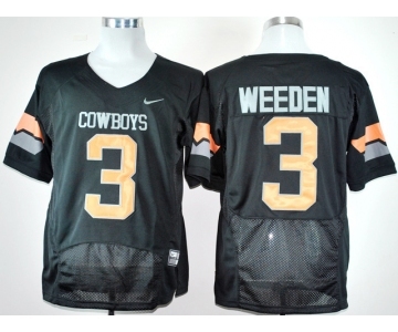 ncaa oklahoma state cowboys #3 weeden black