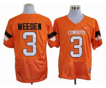 ncaa oklahoma state cowboys #3 weeden orange