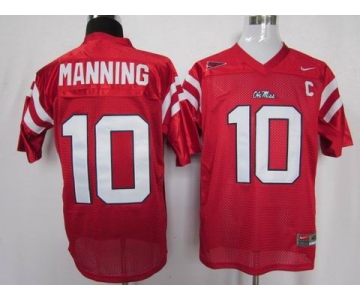 ncaa ole miss rebels #10 eli manning red