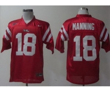 ncaa ole miss rebels #18 achie manning red