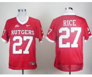 ncaa rutgers scarlet knights #27 rice red